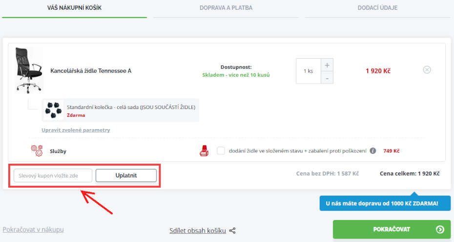 Slevový k=d v košíku kancelarskezidle.com